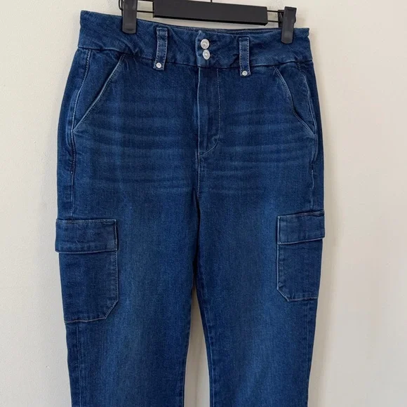 PAIGE Dion High Rise Bootcut Cargo Jeans in Gracielou Size 29